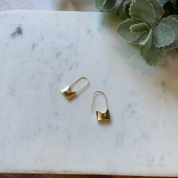 The Amelia - Safety Pin Drop Earrings - Picture 2 of 6